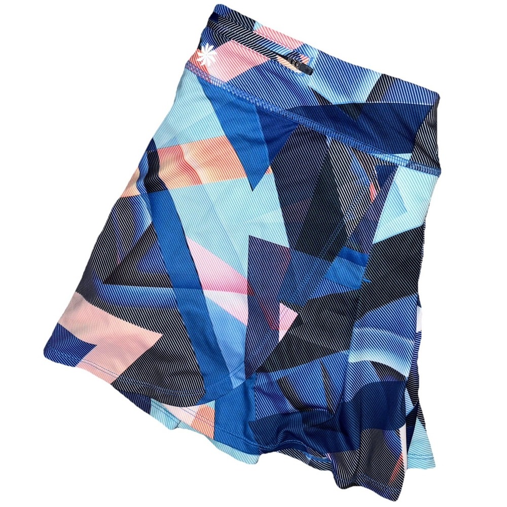 Athleta Speed‎ Skort Electric Geo Print Medium Blue Golf Tennis Pickleball